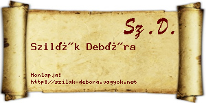 Szilák Debóra névjegykártya